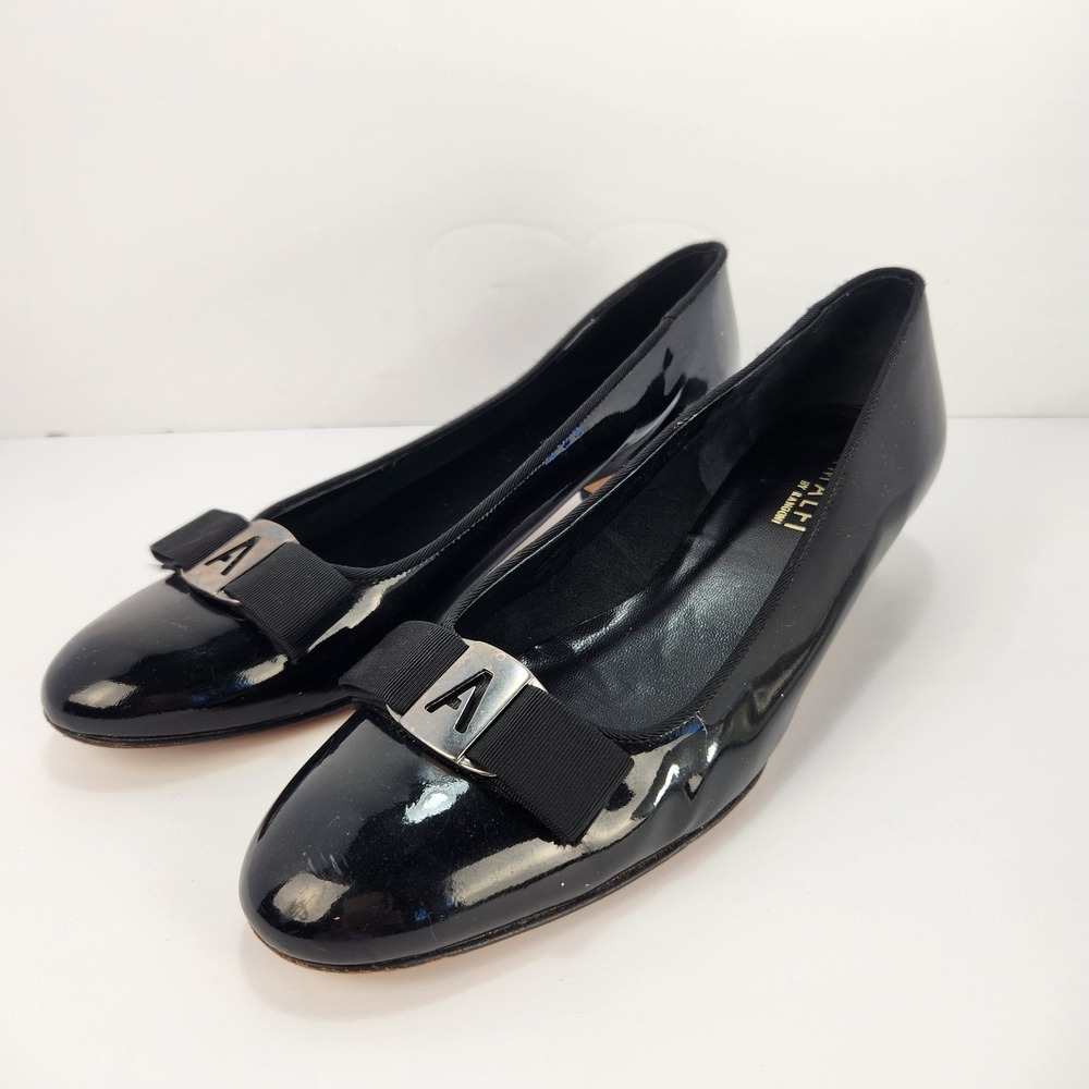 Amalfi by Rangoni Women's Elegant Classy Bowed Black‎ Patent Leather Pumps 8.5M
